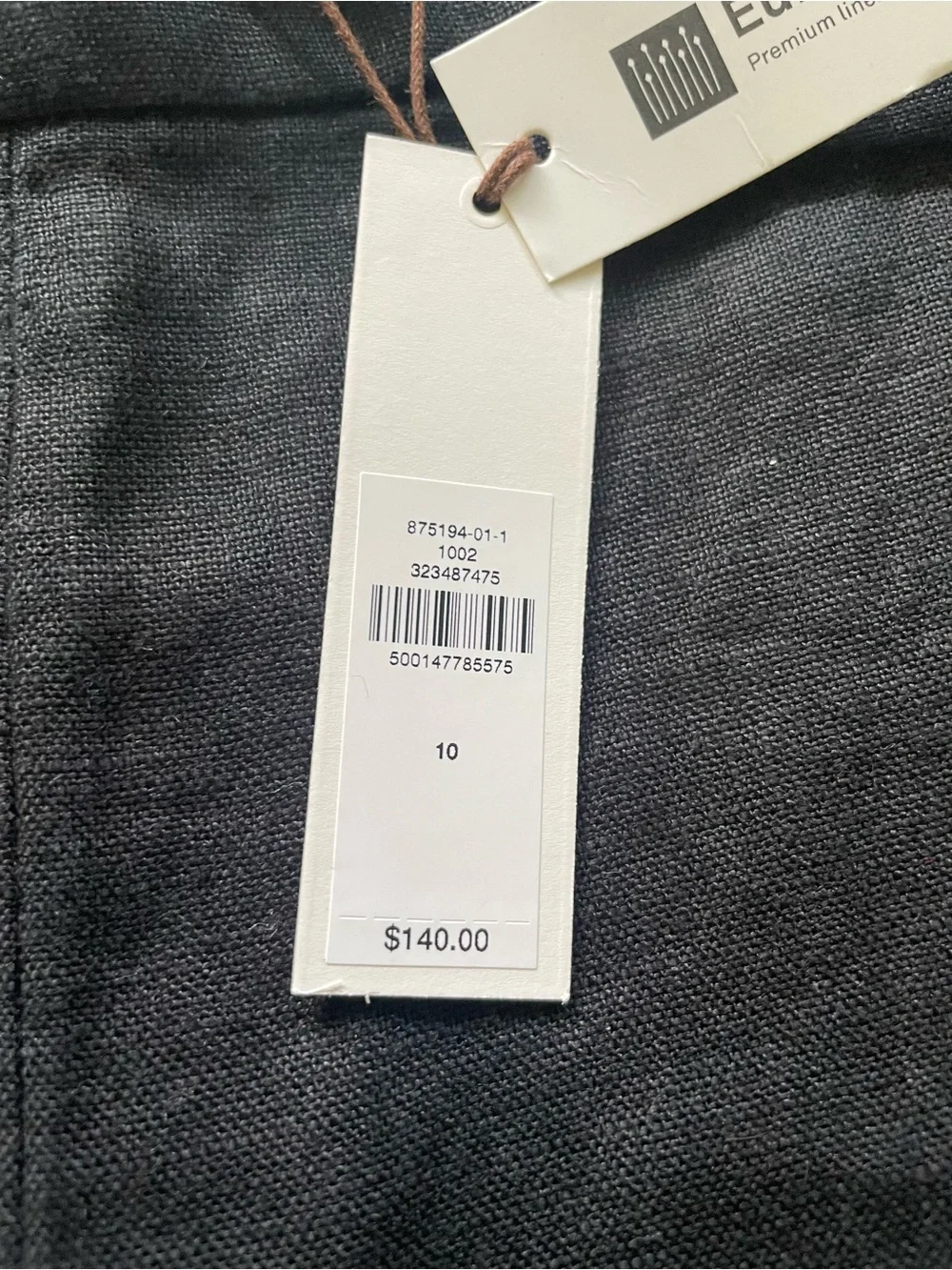 Banana Republic Wonen’s Black Solid Linen Flat Front Dress Pants